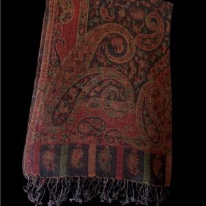 Multicoloured Embroidered Self Print Border - 70*180 - 100% Silk